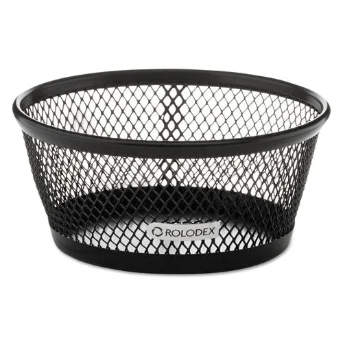 Mesh Jumbo Nestable Paper Clip Dish, Wire Mesh, 4.3″ Diameter X 2″h, Black