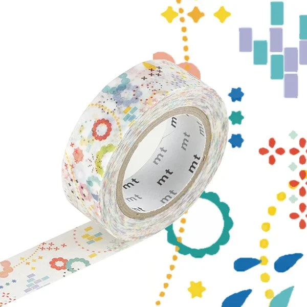 mt Washi Masking Tape EX – 15mm x 7m – Colourful Pop