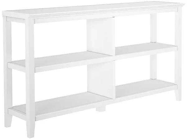 New Ridge Home Goods 30-1/4″H 3-Tier Low Wooden Bookcase, White
