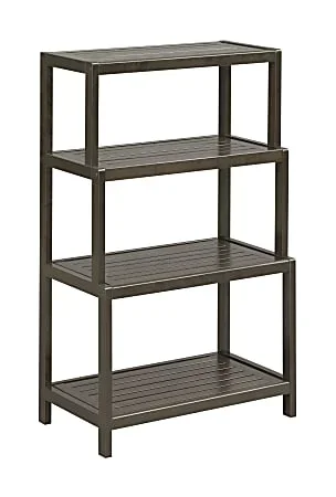 New Ridge Home Goods Dunnsville 37″H 4-Tier Bookcase, Espresso