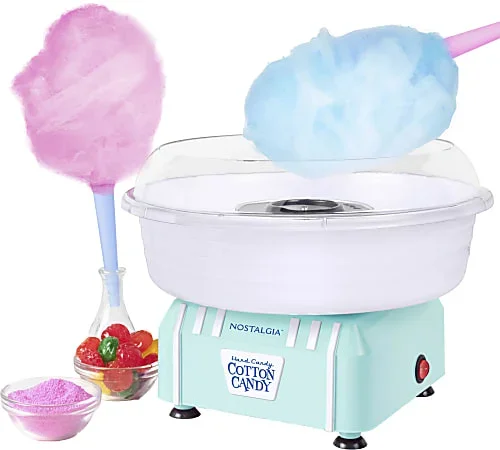Nostalgia Electrics Hard & Sugar-Free Candy Cotton Candy Maker, 9″H x 11-1/4″W x 11-1/4″D, Aqua