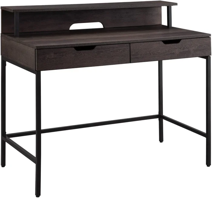 Office Star Contempo 40″ Desk with 2 Drawers and Shelf Hutch [CNT44]