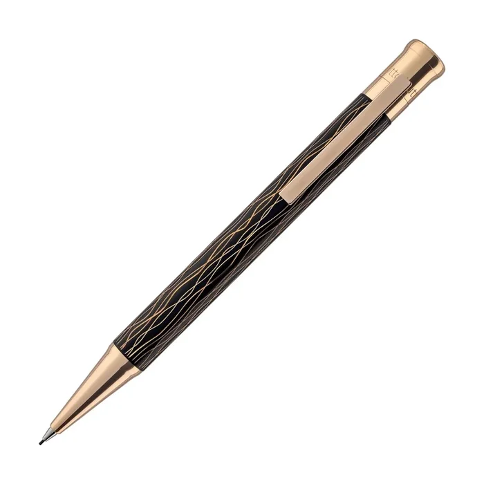 Otto Hutt Design 04 Mechanical Pencil in Wave Black with Rose Gold Trim