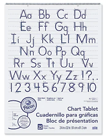 Pacon® Chart Tablet, 24″ x 32″, 1 1/2″ Ruled, 25 Sheets