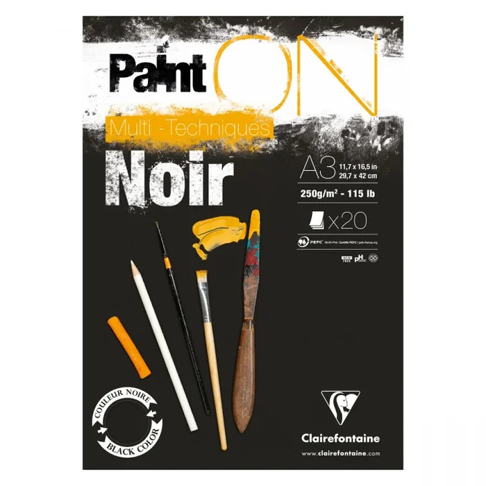 Paint’ON Multi-Techniques Black Noir A3