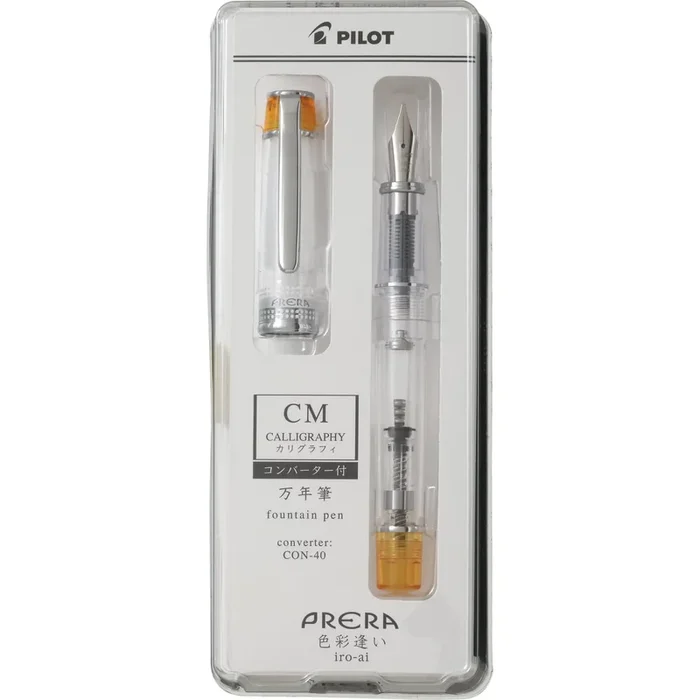 Pilot Prera Fountain Pen Calligraphy Medium in Orange