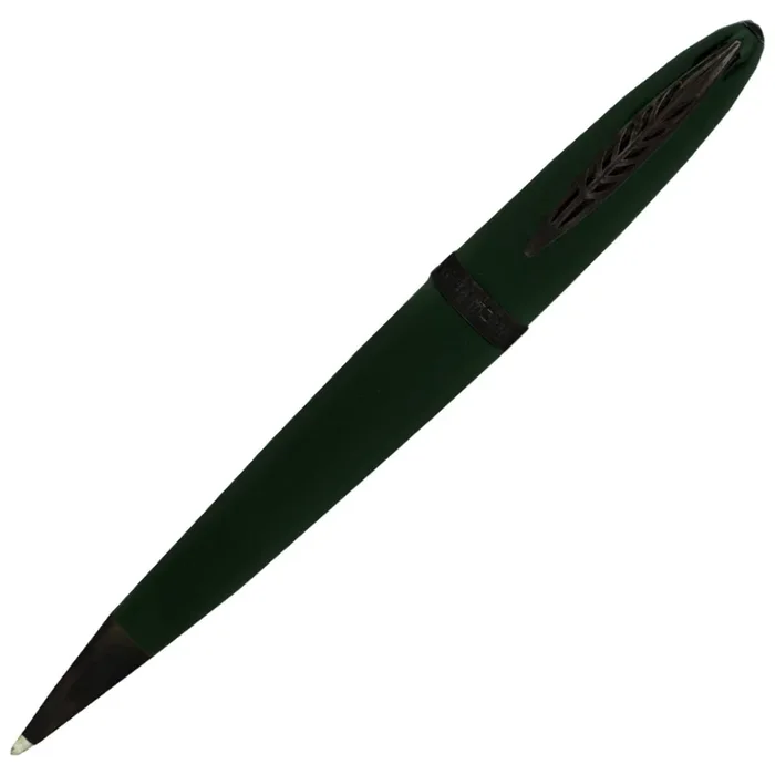 Pineider Modern Times Ballpoint Pen – British Green – Black Trim