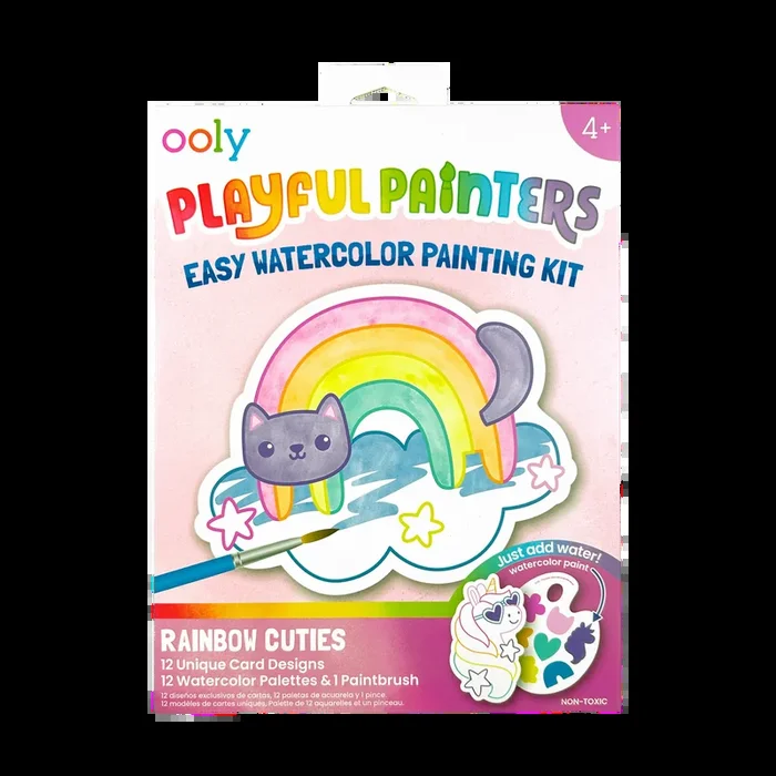 Playful Painters Easy Watercolor Painting Kit – Rainbow Cuties