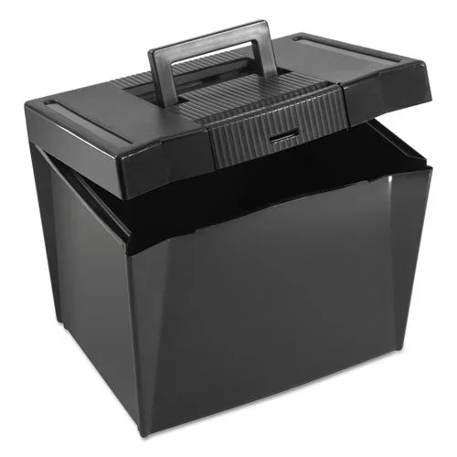 Portable Letter Size File Box, Letter Files, 13.5″ X 10.25″ X 10.88″, Black
