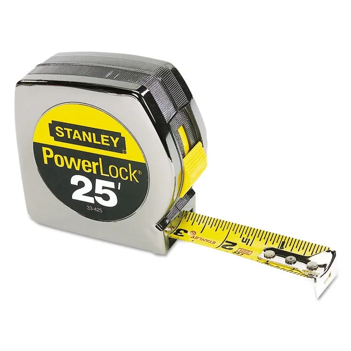 Powerlock II Power Return Rule, 1″ x 25 ft, Chrome/Yellow