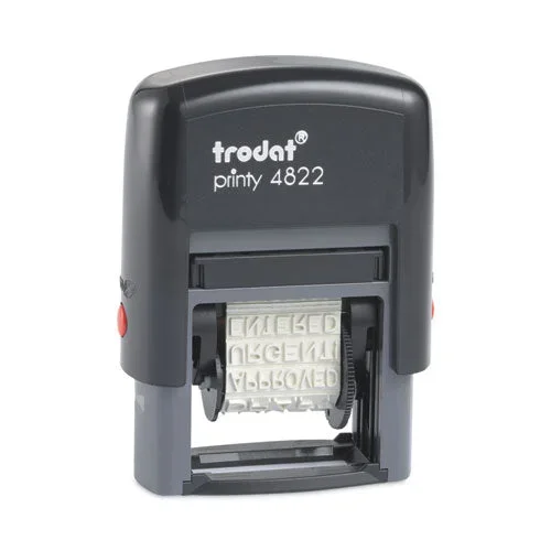 Printy Self-inking Stamp, 12 Selectable Messages, 1.25″ X 0.38″, Red