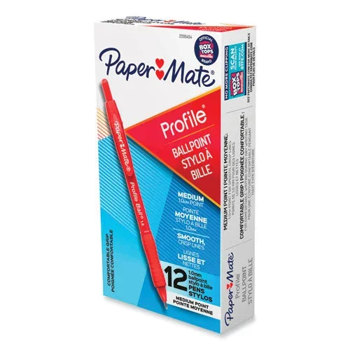 Profile Ballpoint Pen, Retractable, Medium 1 Mm, Blue Ink, Translucent Blue Barrel, Dozen