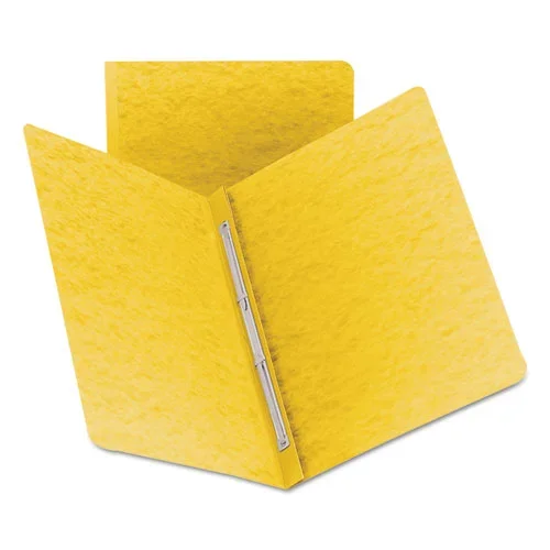 Prong Fastener Premium Pressboard Report Cover, Two-piece Prong Fastener, 3″ Capacity, 8.5 X 11, Yellow/yellow