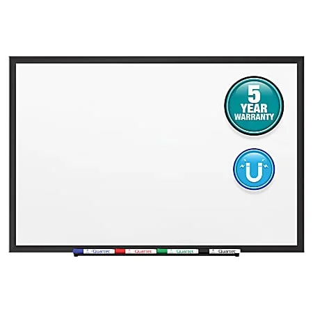 Quartet® Classic Magnetic Dry-Erase Whiteboard, 24″ x 36″, Aluminum Frame With Black Finish