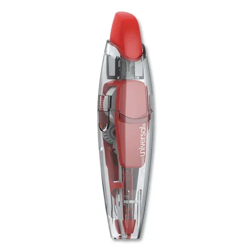 Retractable Pen Style Correction Tape, Transparent Gray/red Applicator, 0.2″ X 236″, 4/pack