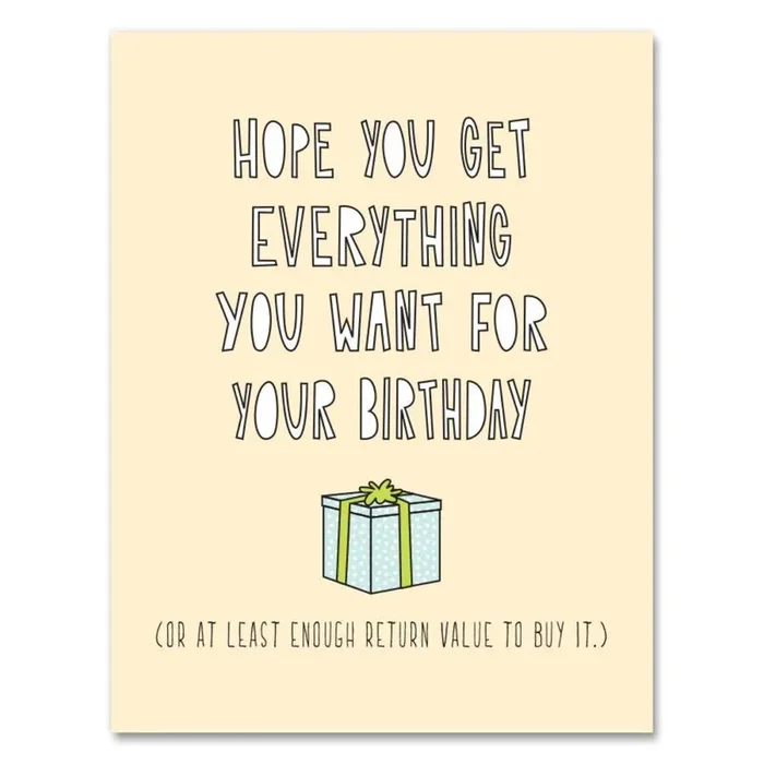 Return Value Birthday Card