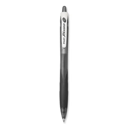 Rexgrip Begreen Ballpoint Pen, Retractable, Medium 1 Mm, Black Ink, Black Barrel, Dozen