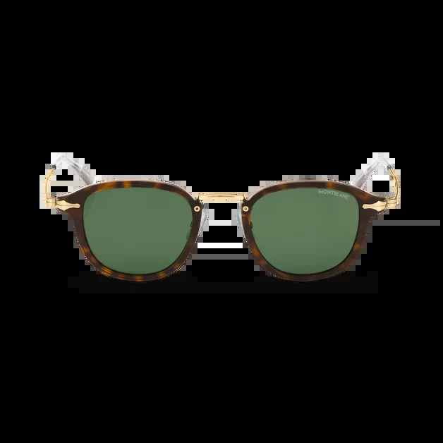 Round Sunglasses with Havana-Colored Injected Frame