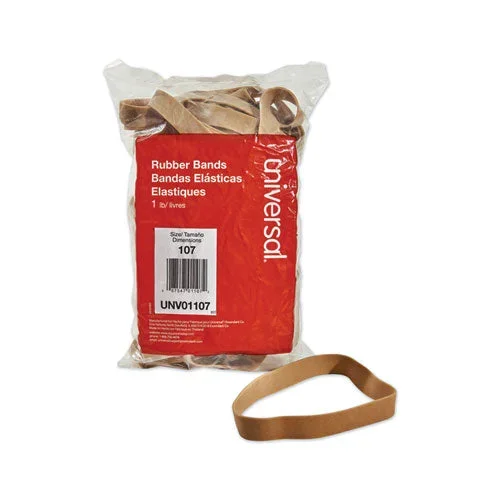 Rubber Bands, Size 107, 0.06″ Gauge, Beige, 1 Lb Box, 40/pack
