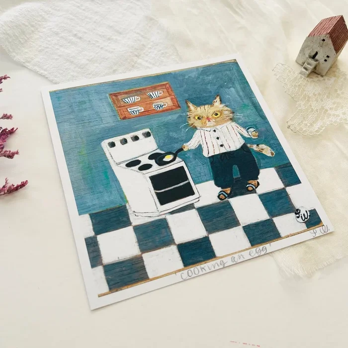Sally Welchman Art Print – Cooking an Egg