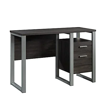 Sauder® Rock Glen 45″W Single-Pedestal Computer Desk With Filing Drawer, Blade Walnut