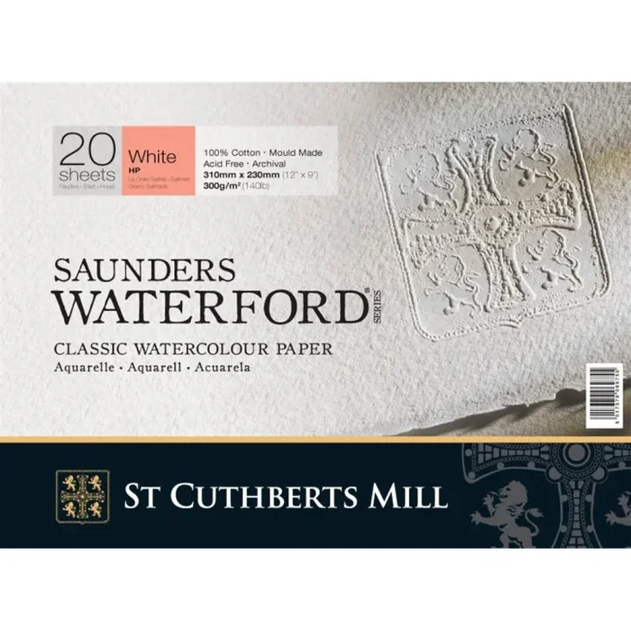 Saunders Waterford Watercolour Paper White HP 31×23 cm 300g