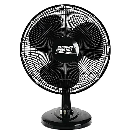 Seasons Comfort™ 3-Speed Oscillating Table Fan, 21-1/4″H x 10-7/16″W x 17-3/8″D, Black