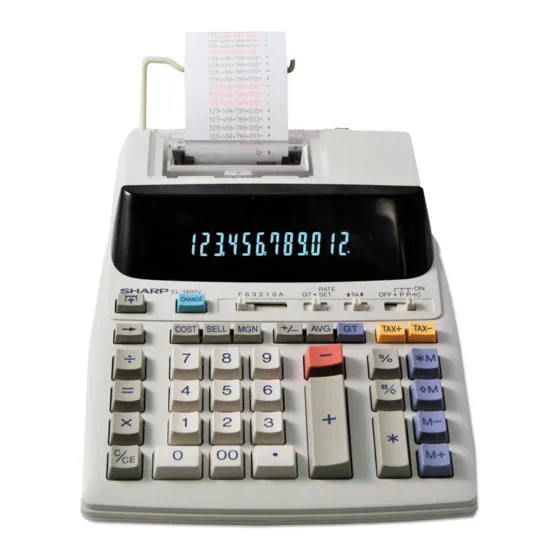 Sharp EL-1801PIII 12 Digit, 2 Color Printing Calculator