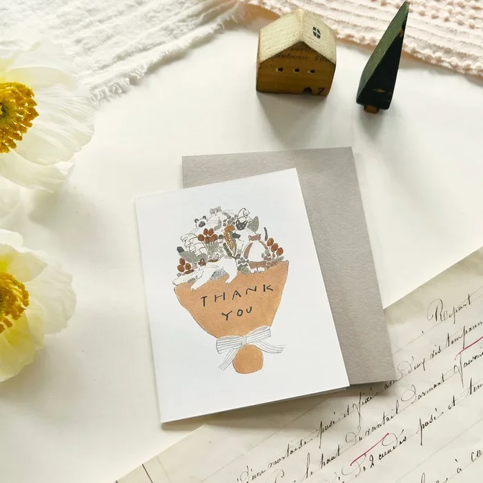 Shoichiro Tobimatsu Mini Card – Cat Bouquet