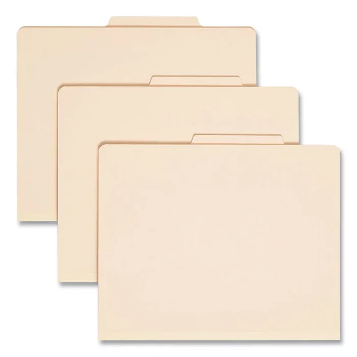 Six-Section Top Tab Classification Folders, 2″ Expansion, 2 Dividers, 6 Fasteners, Letter Size, Manila, 10/Box