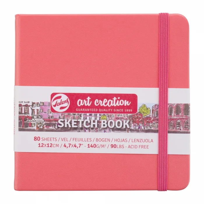 Sketchbook Coral Red 12×12 cm