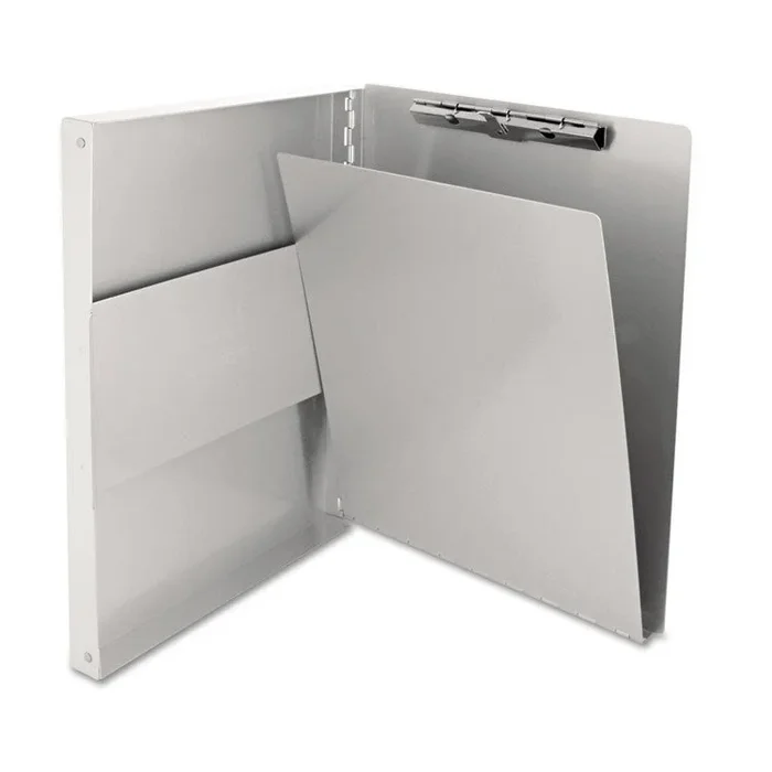 Snapak Aluminum Side-Open Forms Folder, 0.5″ Clip Capacity, Holds 8.5 x 11 Sheets, Silver