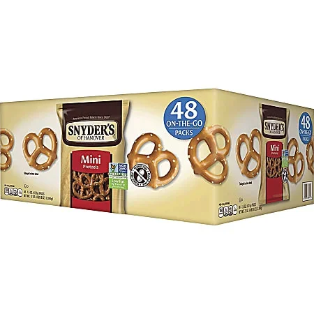 Snyder’s® Fat-Free All-Natural Mini Pretzels, 1.5 Oz, Pack Of 48