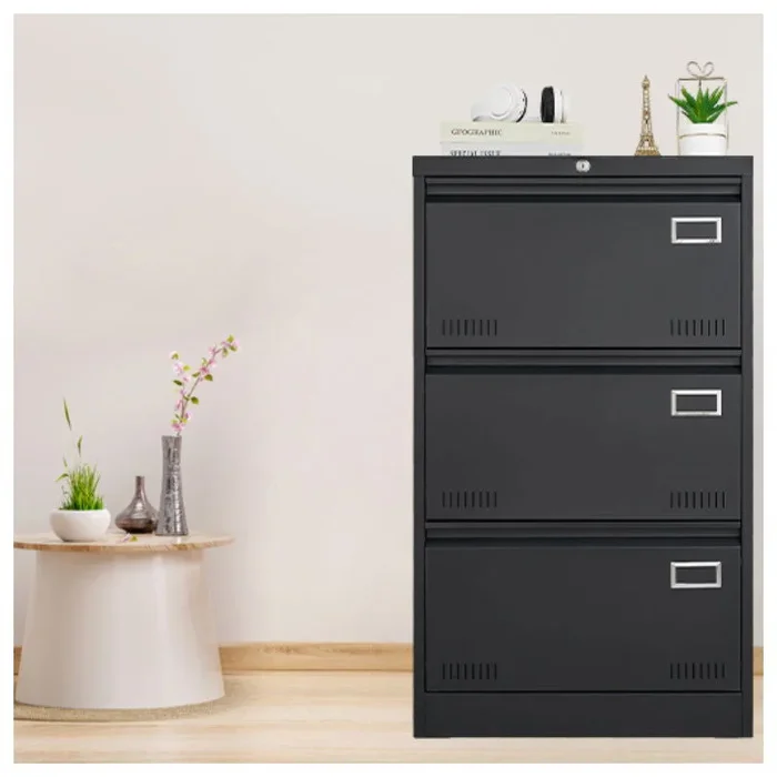 Spacious 3-Drawer Lockable File Cabinet – Dual File Bars