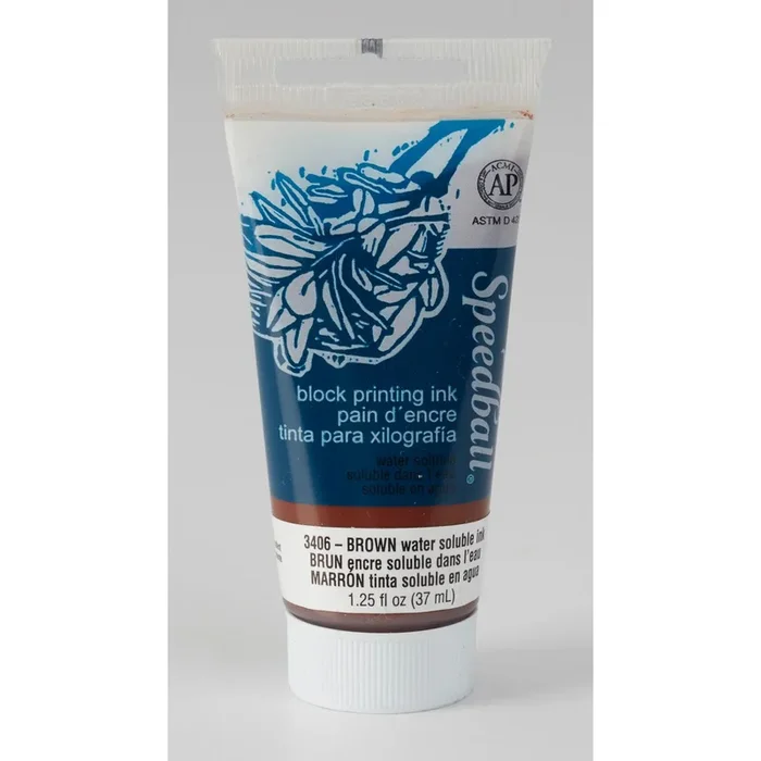 Speedball Block Printing Ink – Water Based 1.25 fl oz (37cc) Brown