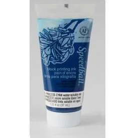 Speedball Block Printing Ink – Water Based 1.25 fl oz (37cc) Process Cyan