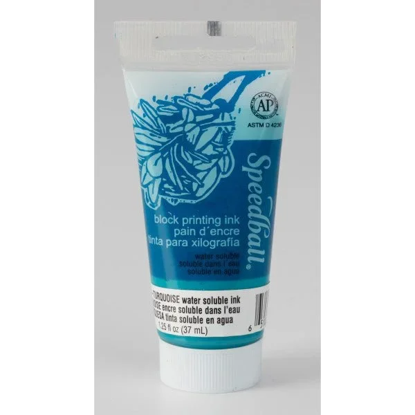 Speedball Block Printing Ink – Water Based 1.25 fl oz (37cc) Turquoise