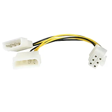 StarTech.com 6in LP4 to 6 Pin PCI Express Video Card Power Cable Adapter – 6 pin internal power (M) – LP4PCIEXADAP