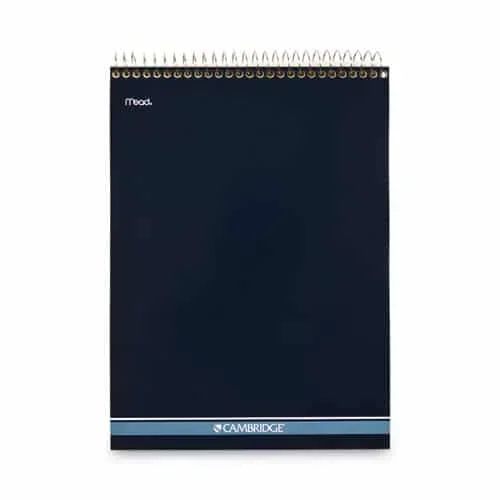 Stiff-back Wire Bound Notepad, Wide-legal Rule, Canary-blue Cover, 70 Canary-yellow 8.5 X 11.5 Sheets