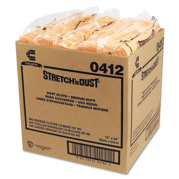 Stretch ‘n Dust Cloths, 11 5/8 x 24, Yellow, 40 Cloths/Pack, 10 Packs/Carton