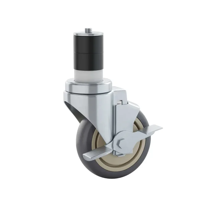 Summit Set of 4 Commercial Grade Heavy Duty Kitchen Casters with 2 Swivel Casters and 2 Locking Casters