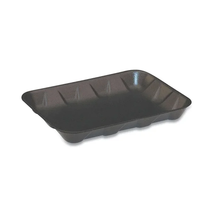 Supermarket Tray, #4D, 9.58 x 7.08 x 1.25, Black, Foam, 400/Carton