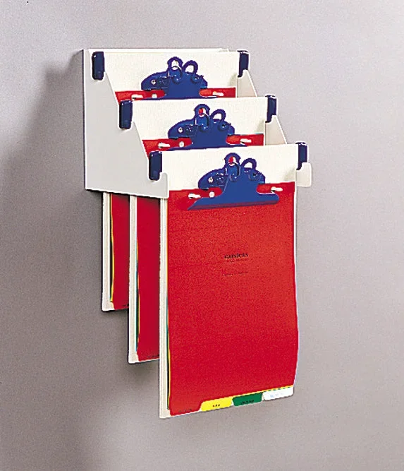 Triple Wall Mount for Standard Letter-Size Clipboards with Bumpers