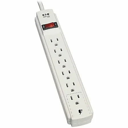 Tripp Lite Power It! 6-Outlet Power Strip,15″™ Cord, White