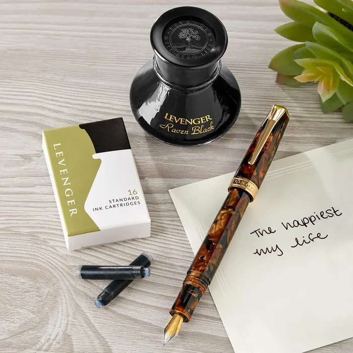True Writer Golden Dark Tortoise Fountain Pen Kit