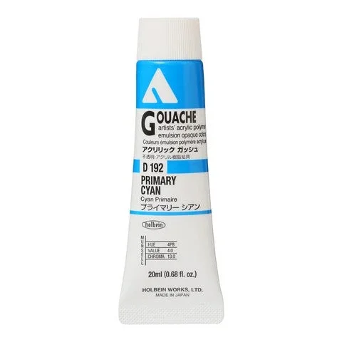 Tubos de gouache acrílico Holbein (colores azules)
