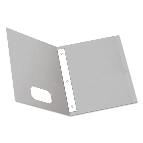 Twin-pocket Folders With 3 Fasteners, 0.5″ Capacity, 11 X 8.5, Gray, 25/box