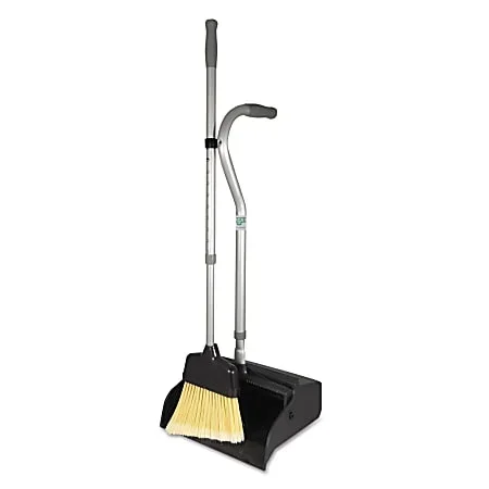 Unger Telescopic Ergo Metal Dust Pan With Broom, 45″ x 12″, Gray/Silver