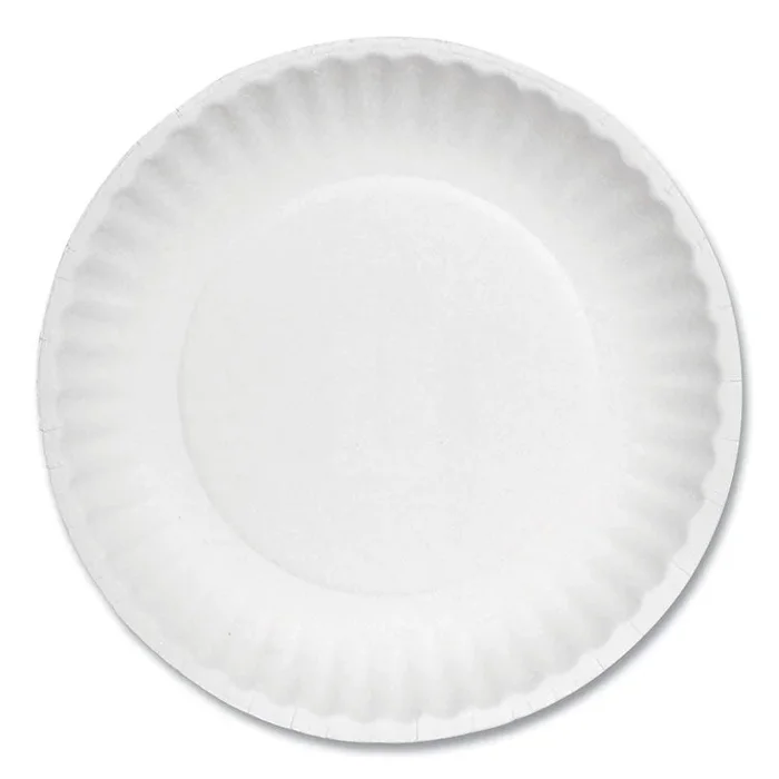 White Paper Plates, 6″ dia, 100/Pack, 10 Packs/Carton