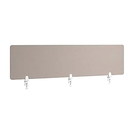 WorkPro® Motiva Desktop Privacy Screen, 18”H x 70”W x 2”D, Warm Beige, Installation Included